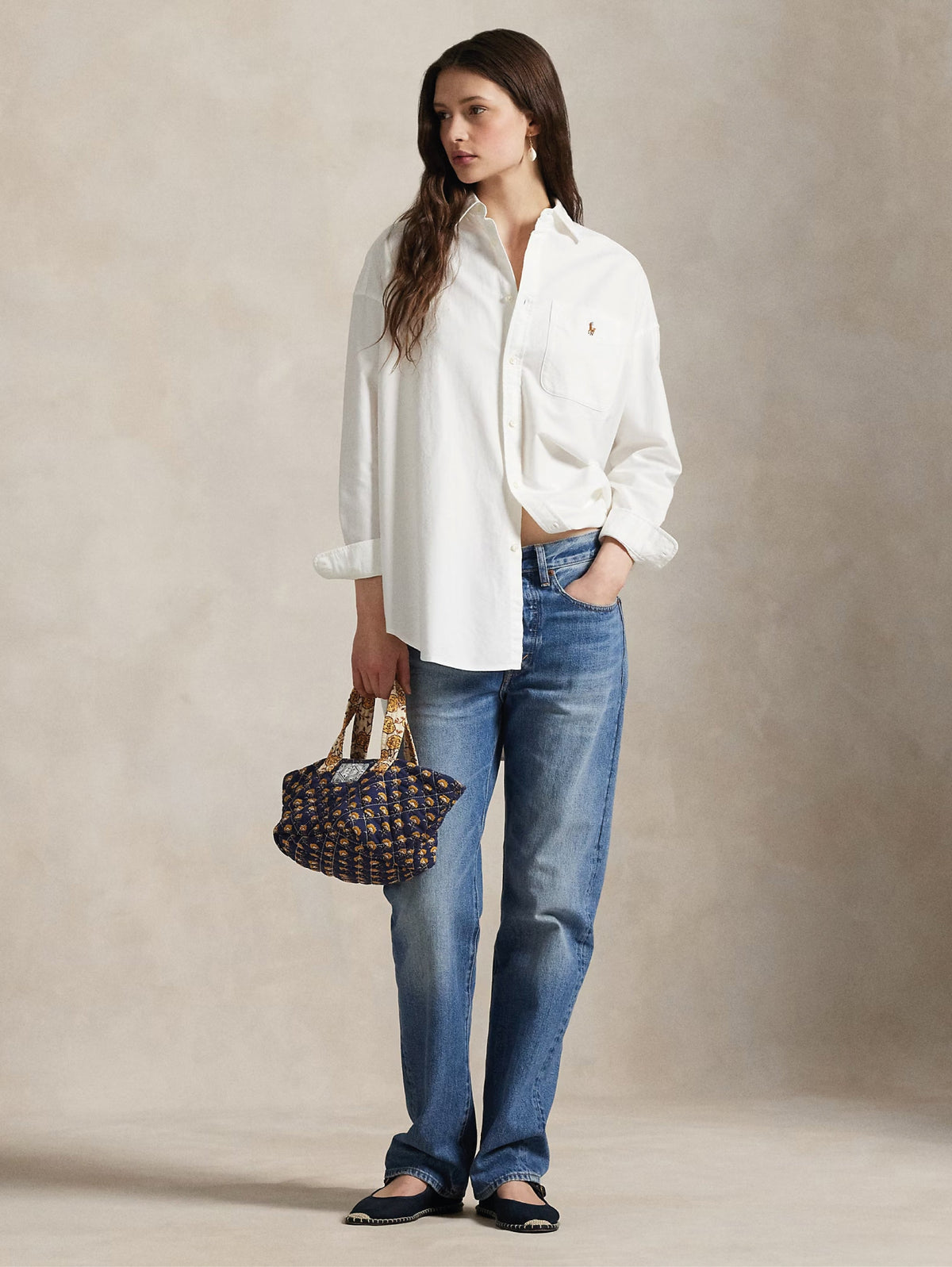 2026 New Arrival Camicia Big Fit in Cotone Oxford Bianco