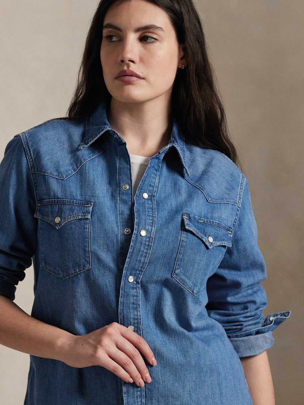 2026 New Arrival Camicia Western in Denim Blu