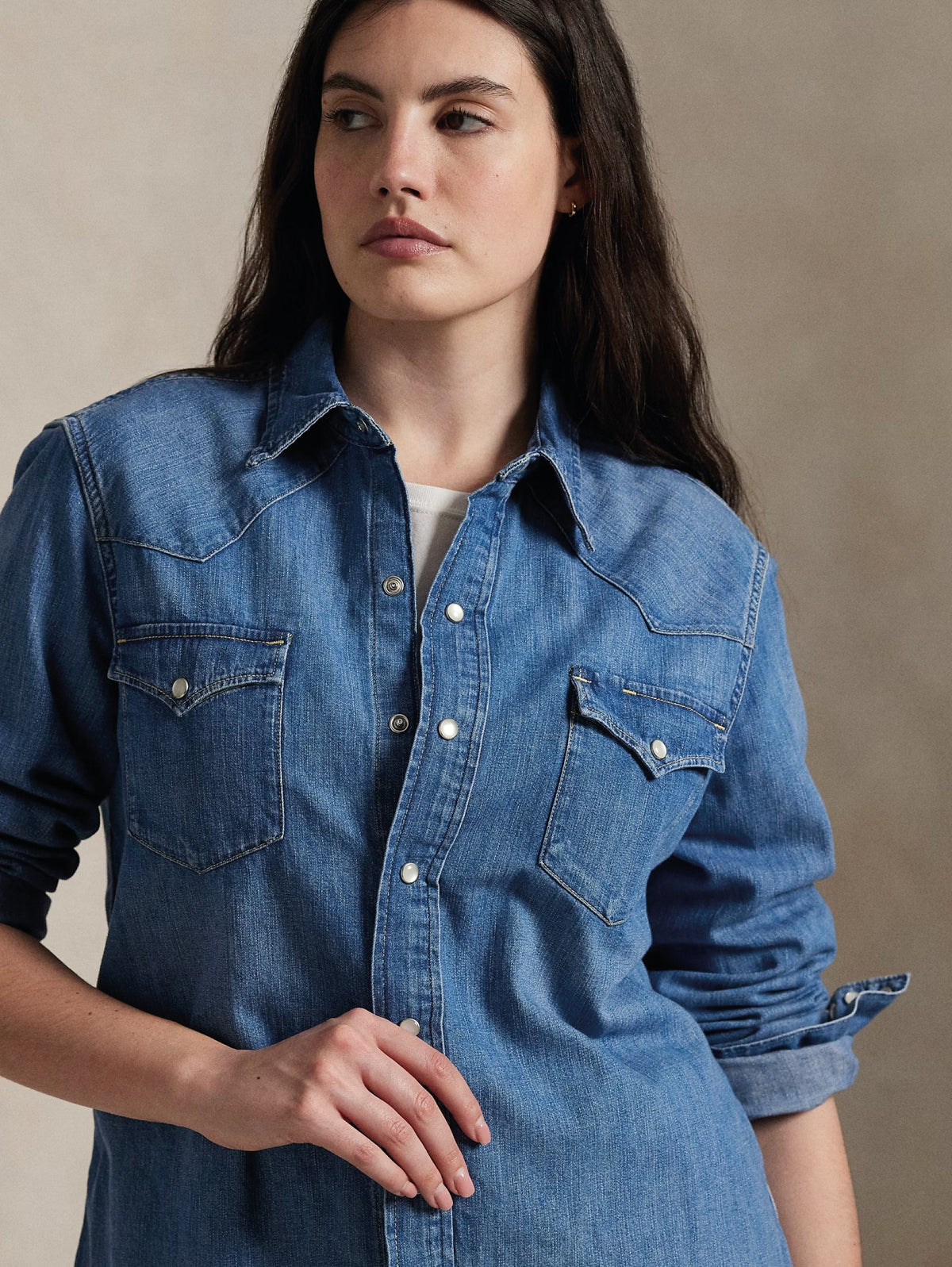 2026 New Arrival Camicia Western in Denim Blu