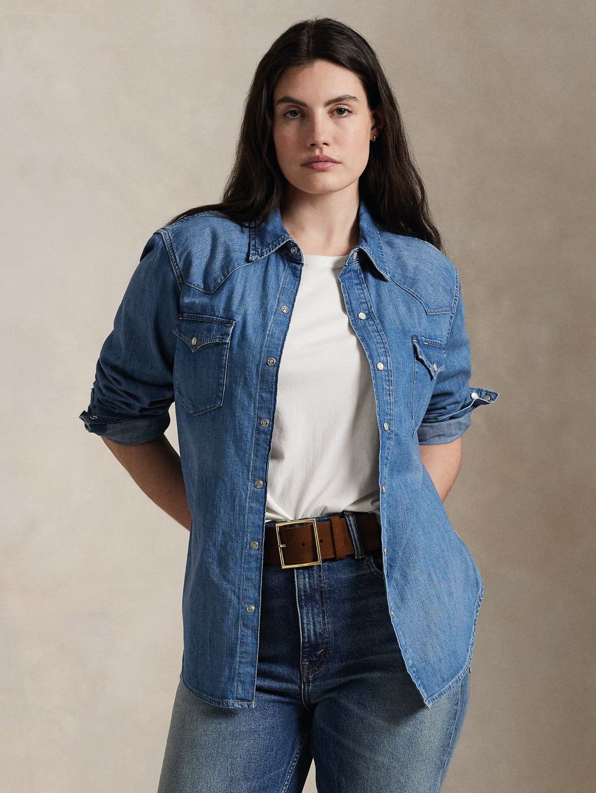2026 New Arrival Camicia Western in Denim Blu