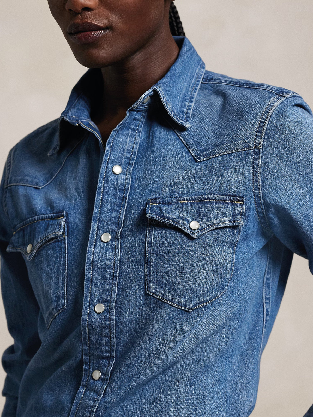 2026 New Arrival Camicia Western in Denim Blu