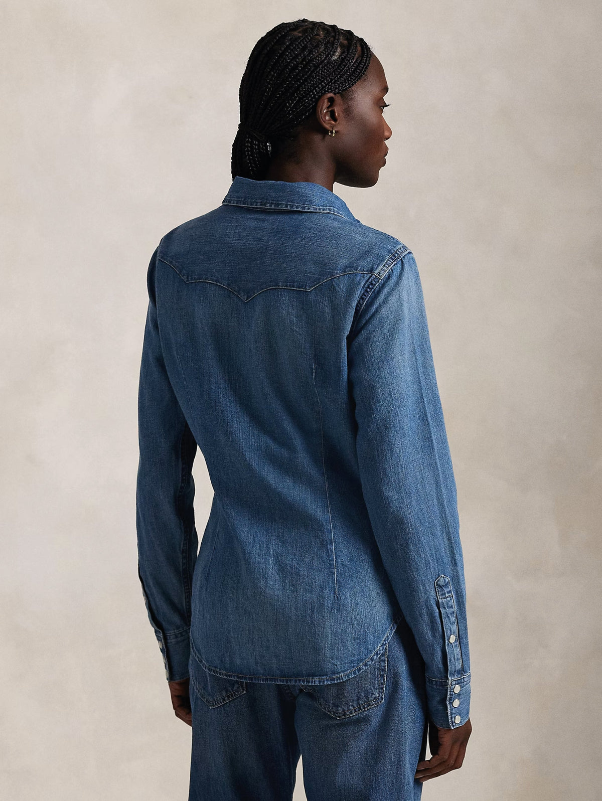 2026 New Arrival Camicia Western in Denim Blu