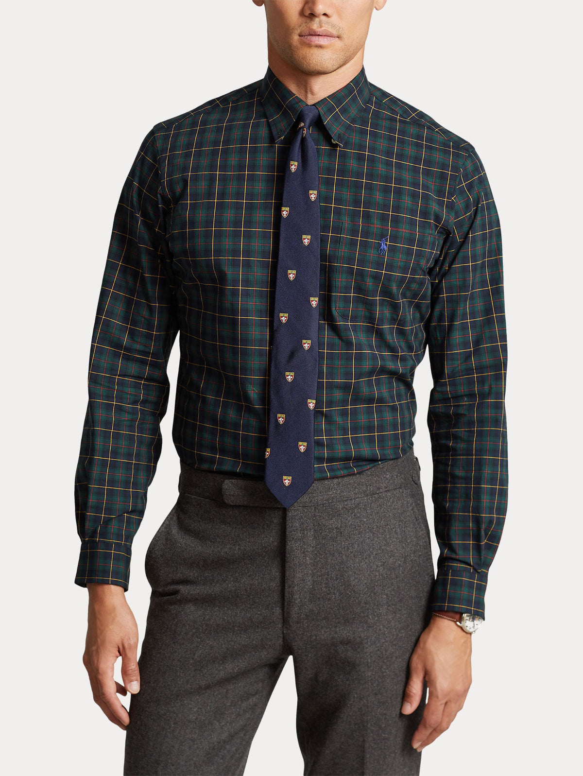 2026 New Arrival Camicia in Check Scozzese Verde/Blu