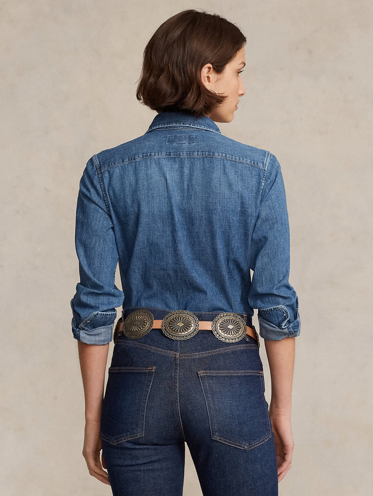 2026 New Arrival Camicia in Twill di Cotone Denim Blu