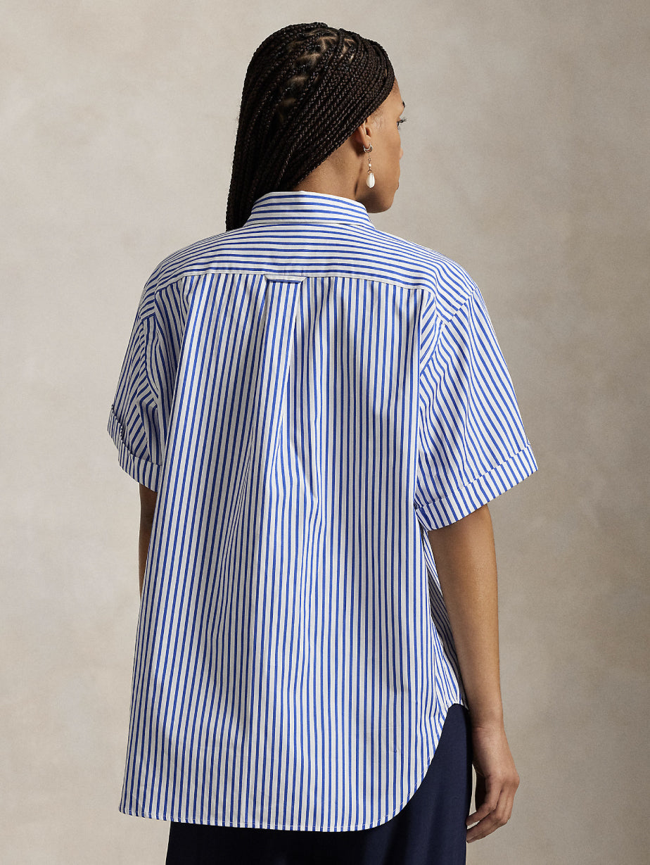 2026 New Arrival Camicia Maniche Corte a Righe Bianco/Blu
