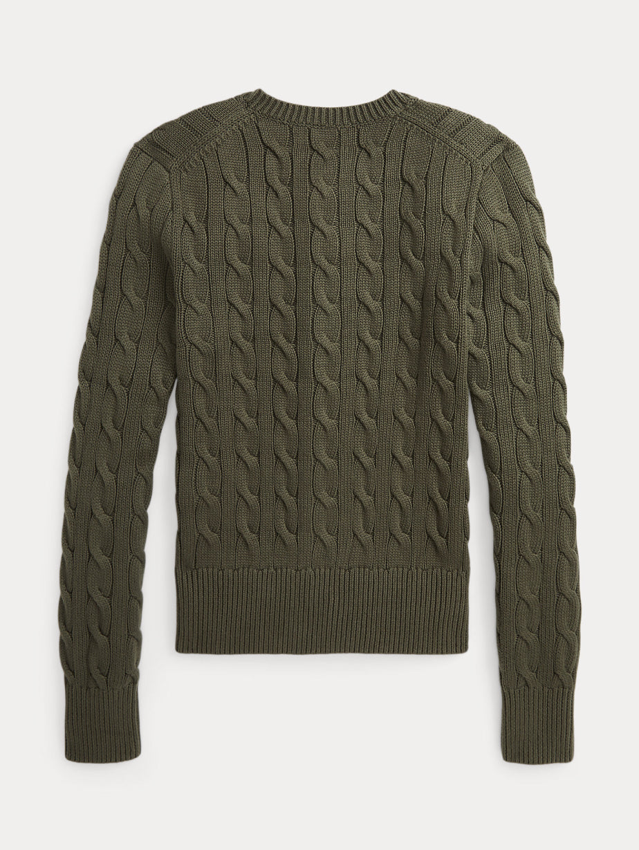 2026 New Arrival Cardigan in Cotone a Trecce Verde Oliva