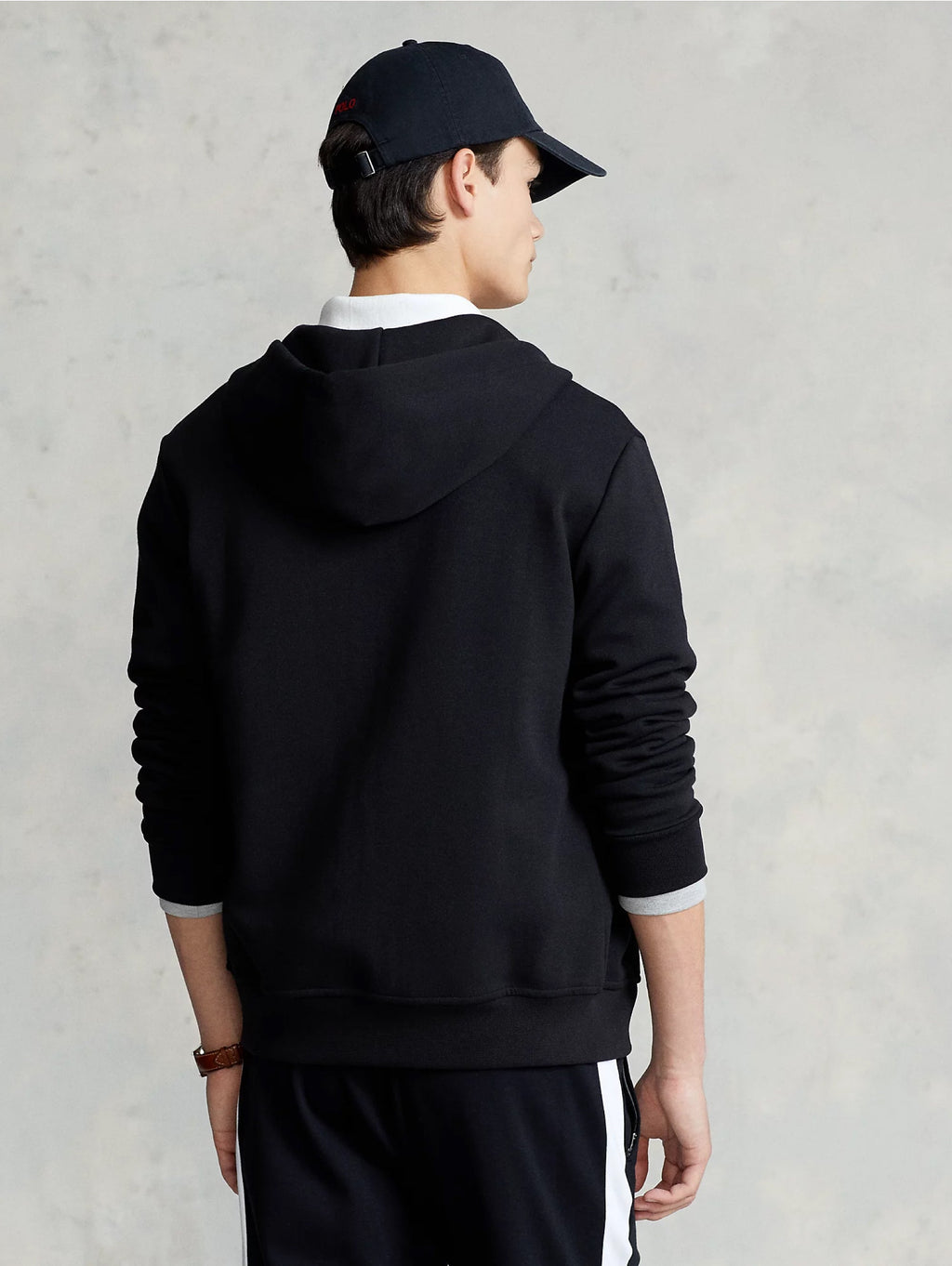 2026 New Arrival Felpa con Cappuccio e Zip  in Maglia Doppia Nero