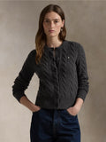 2026 New Arrival Cardigan a Trecce in Misto Cashmere Grigio