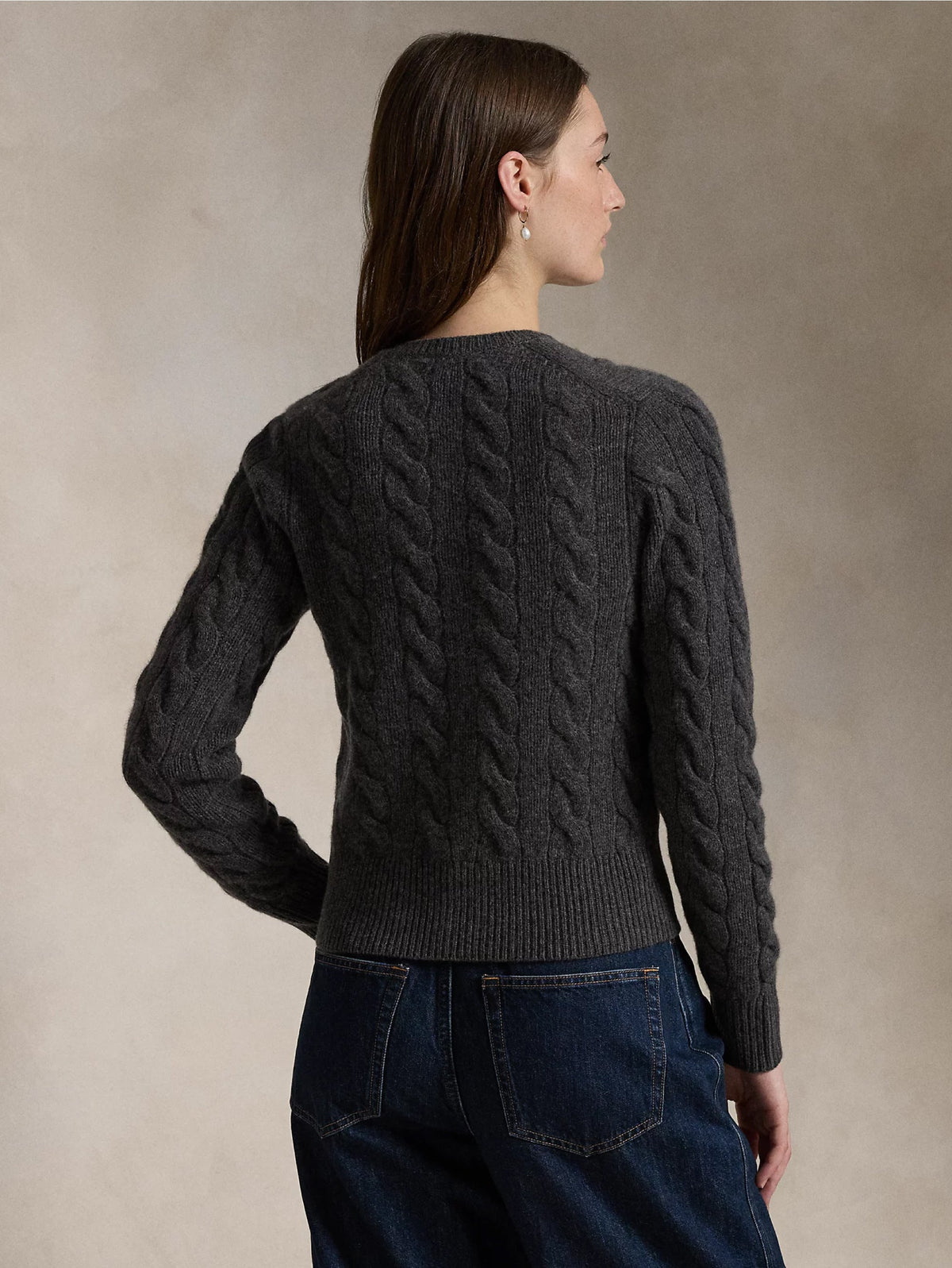 2026 New Arrival Cardigan a Trecce in Misto Cashmere Grigio