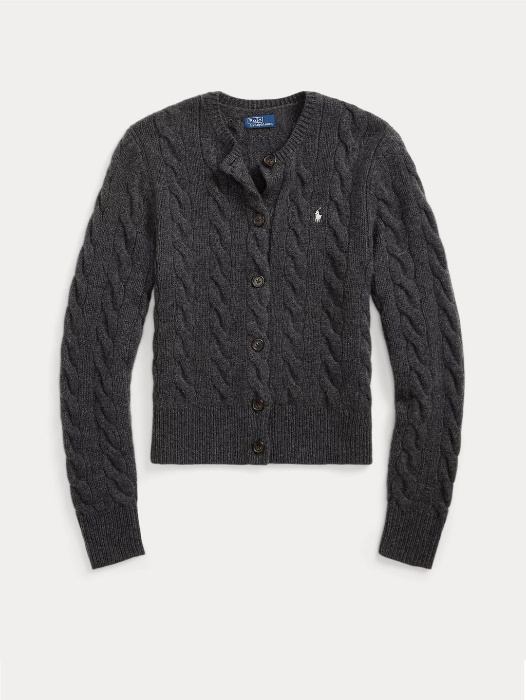 2026 New Arrival Cardigan a Trecce in Misto Cashmere Grigio