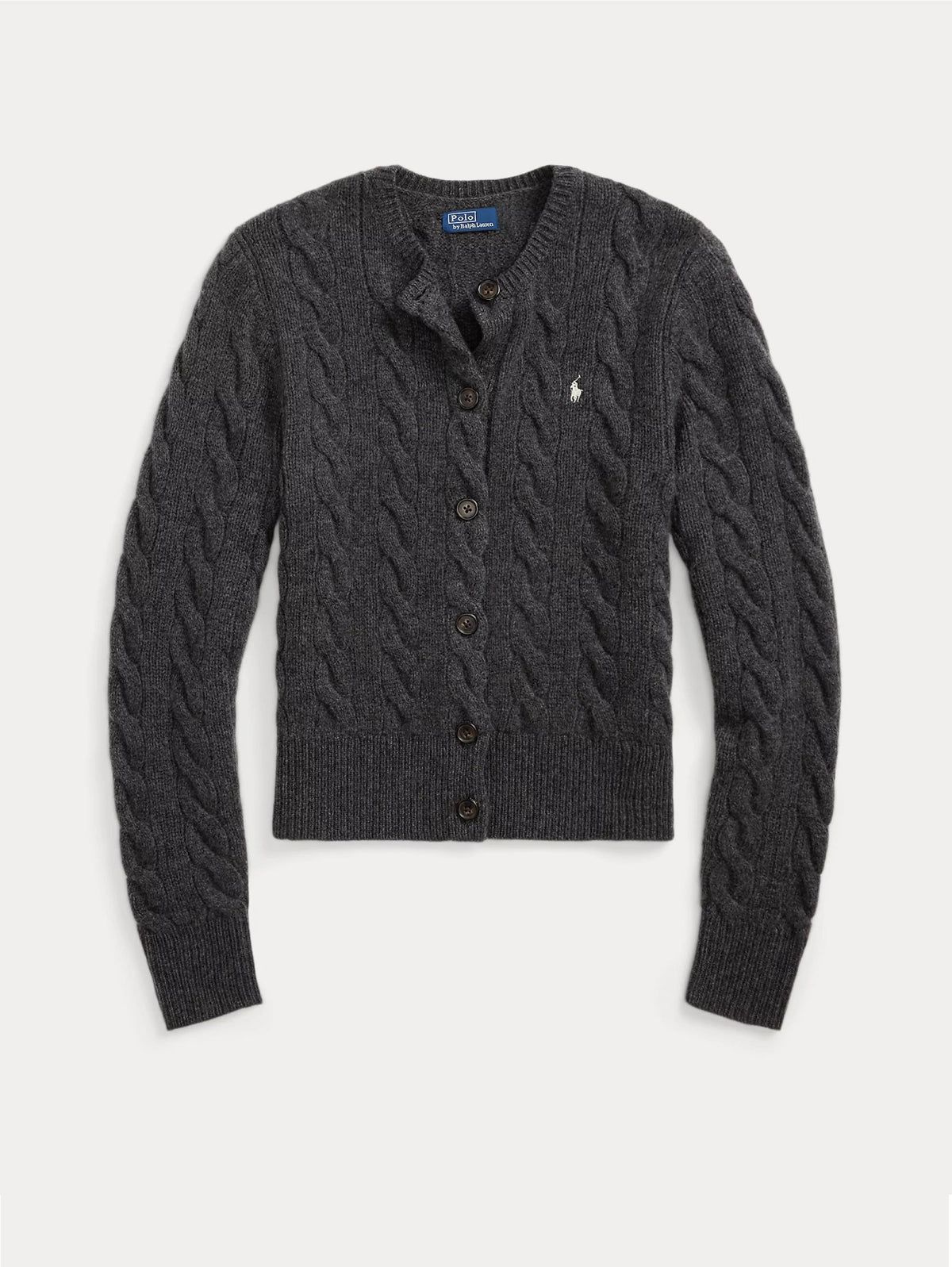 2026 New Arrival Cardigan a Trecce in Misto Cashmere Grigio