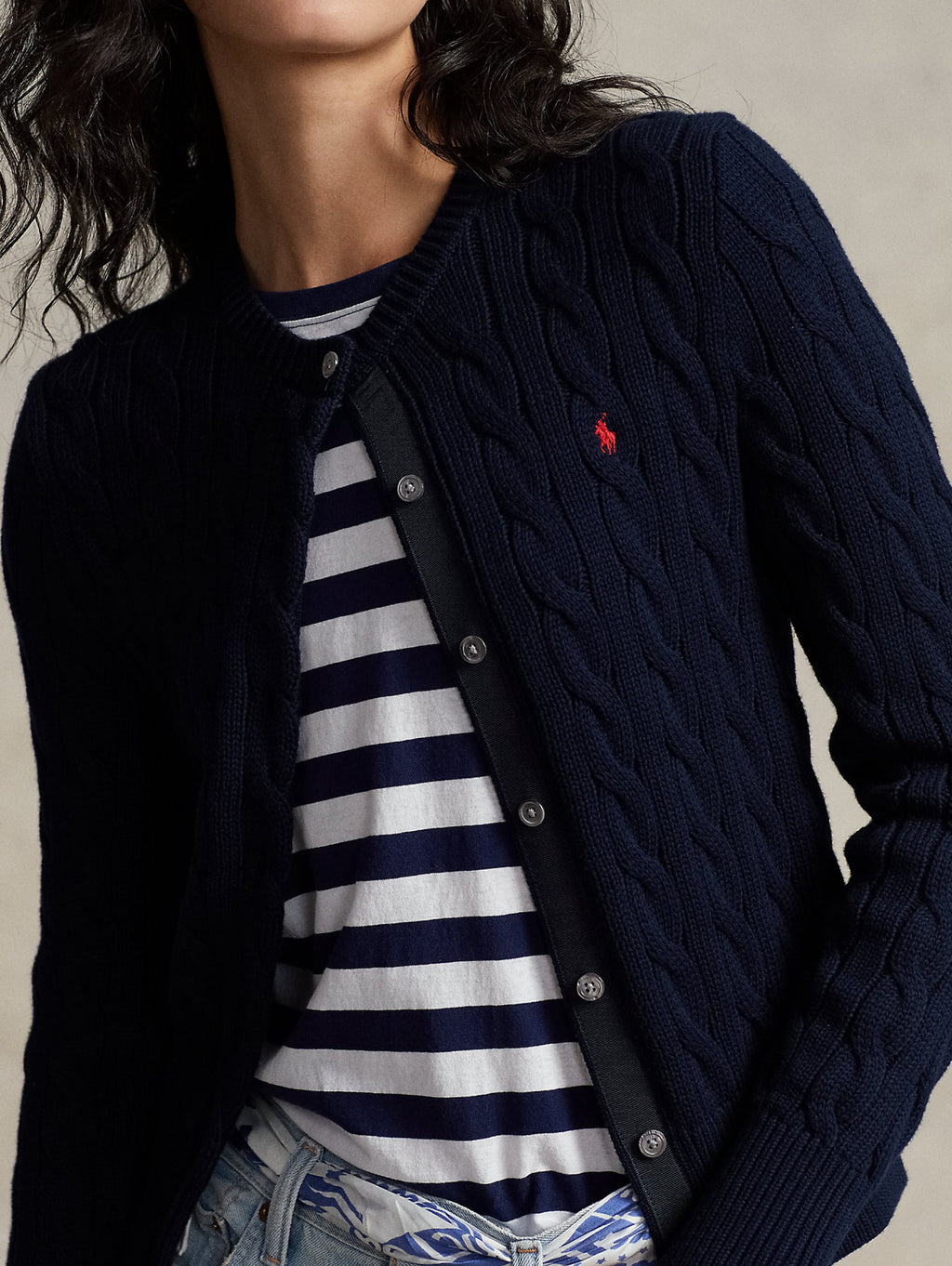 2026 New Arrival Cardigan a Trecce Blu Navy