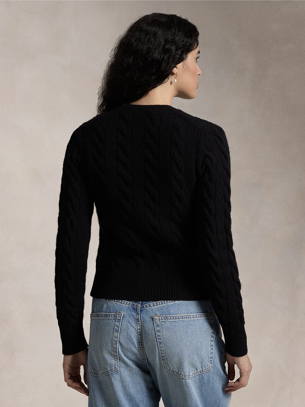 2026 New Arrival Cardigan a Trecce in Misto Cashmere Nero
