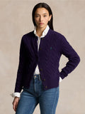 2026 New Arrival Cardigan a Trecce in Misto Cashmere Viola