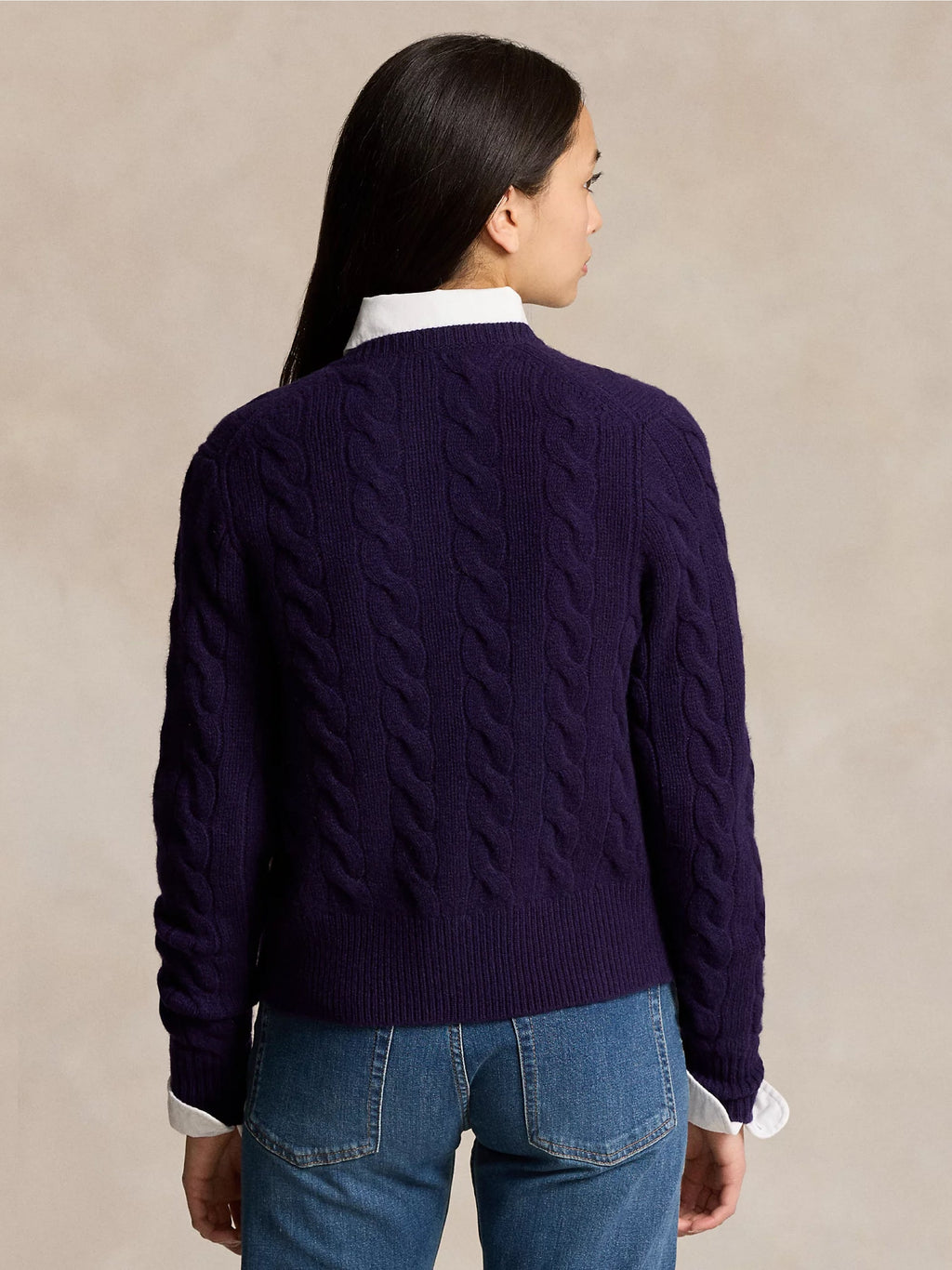 2026 New Arrival Cardigan a Trecce in Misto Cashmere Viola