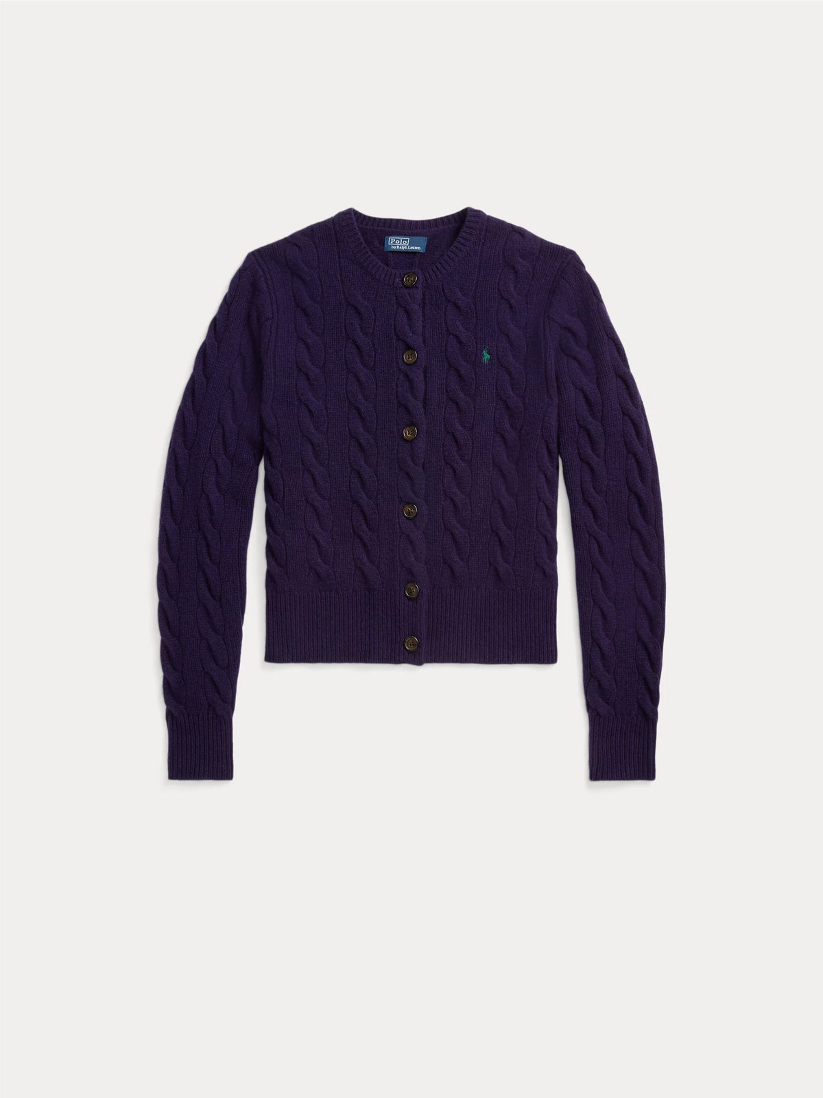 2026 New Arrival Cardigan a Trecce in Misto Cashmere Viola
