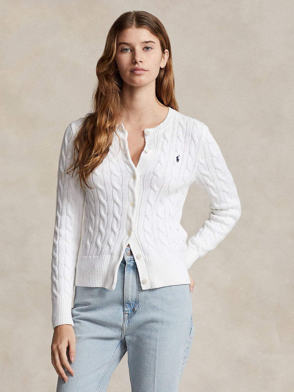 2026 New Arrival Cardigan a Trecce Bianco