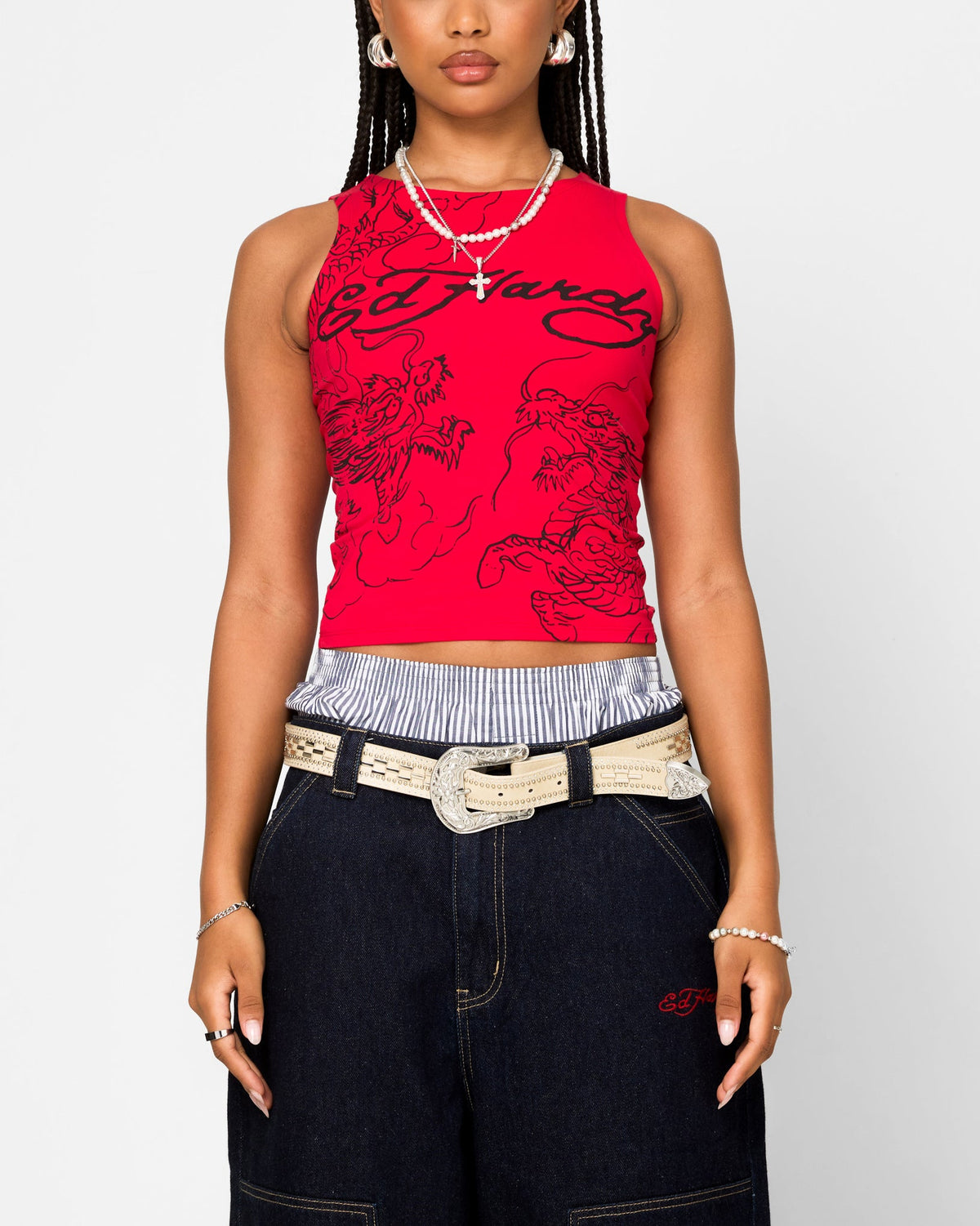 New Products Ed Hardy Women's Dragon Tank Red