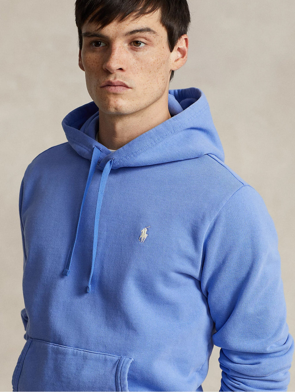 2026 New Arrival Felpa con Cappuccio in Spugna Loopback Celeste