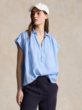 2026 New Arrival Camicia in Lino con Arricciature Blu