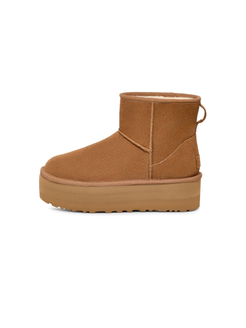 2026 New Arrival Stivaletti in Montone con Plateau Mini Classic Castagna