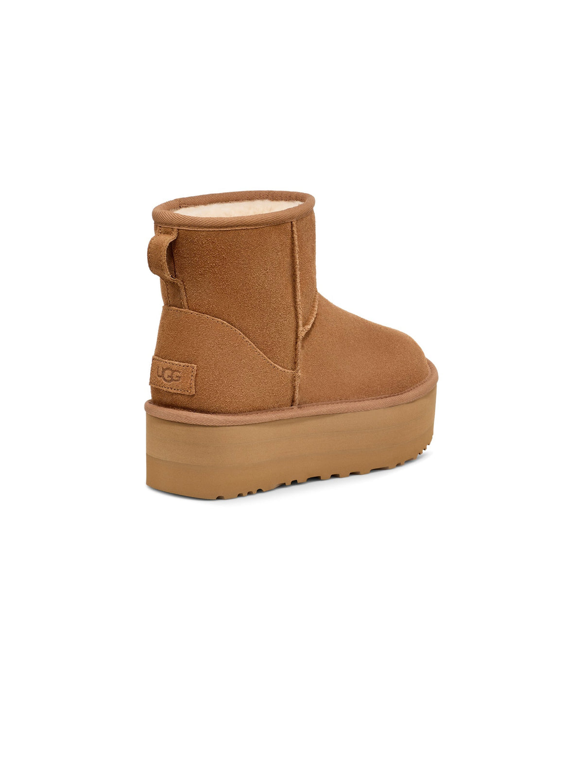 2026 New Arrival Stivaletti in Montone con Plateau Mini Classic Castagna