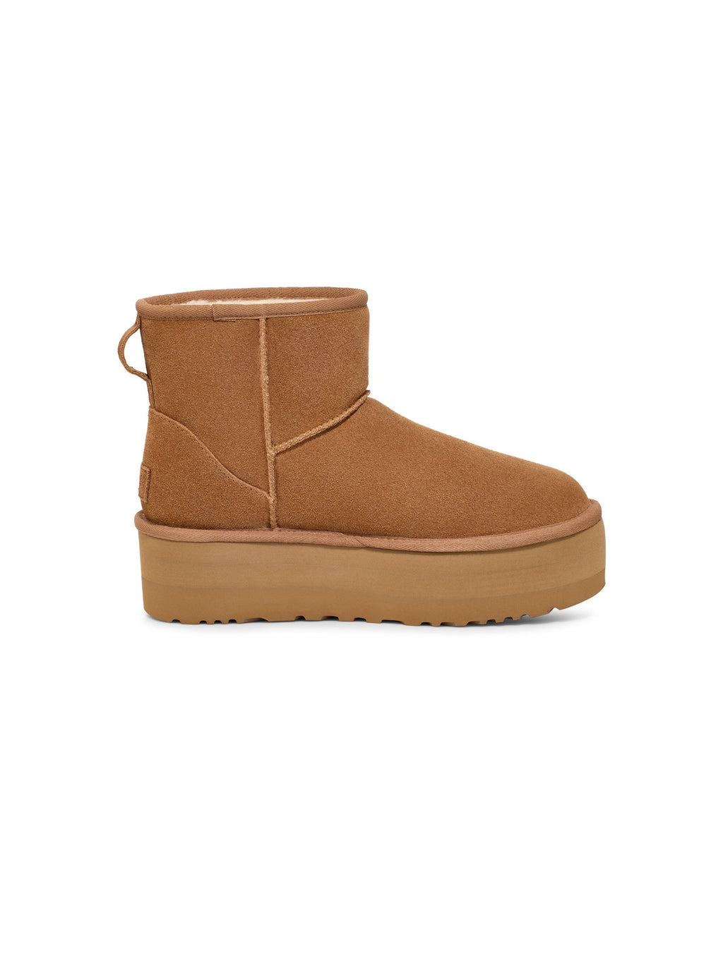 2026 New Arrival Stivaletti in Montone con Plateau Mini Classic Castagna