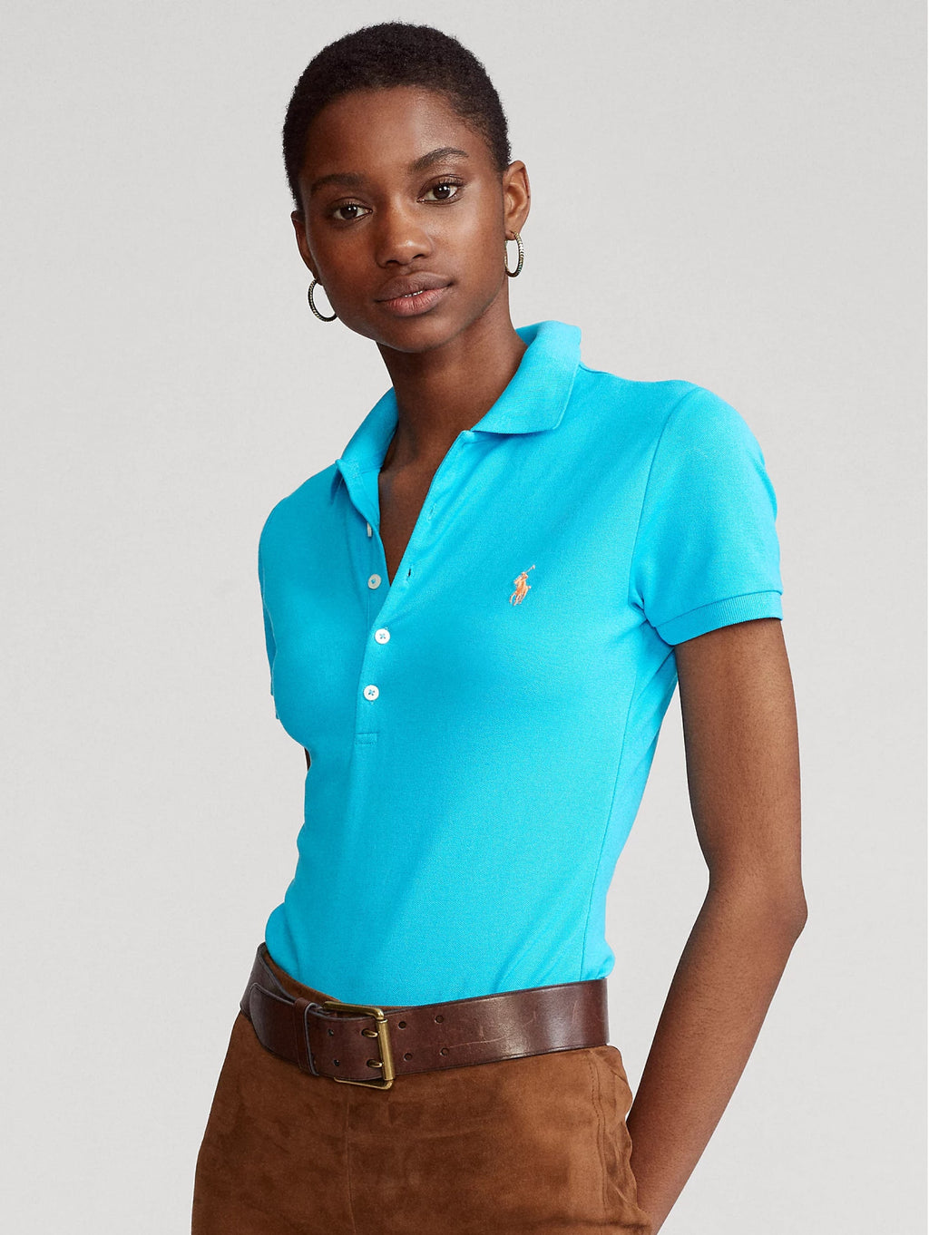 2026 New Arrival Polo Manica Corta Slim Fit Turchese