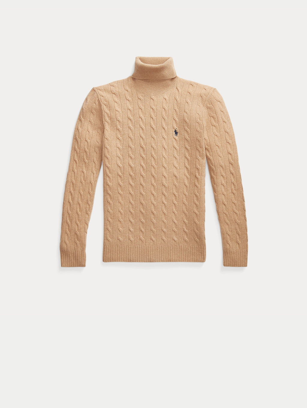2026 New Arrival Maglia Collo Alto a Trecce Cammello