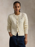 2026 New Arrival Cardigan a Trecce in Misto Cashmere Crema