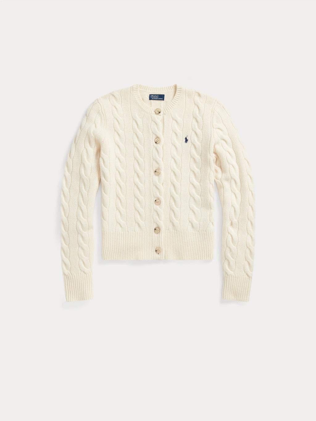2026 New Arrival Cardigan a Trecce in Misto Cashmere Crema