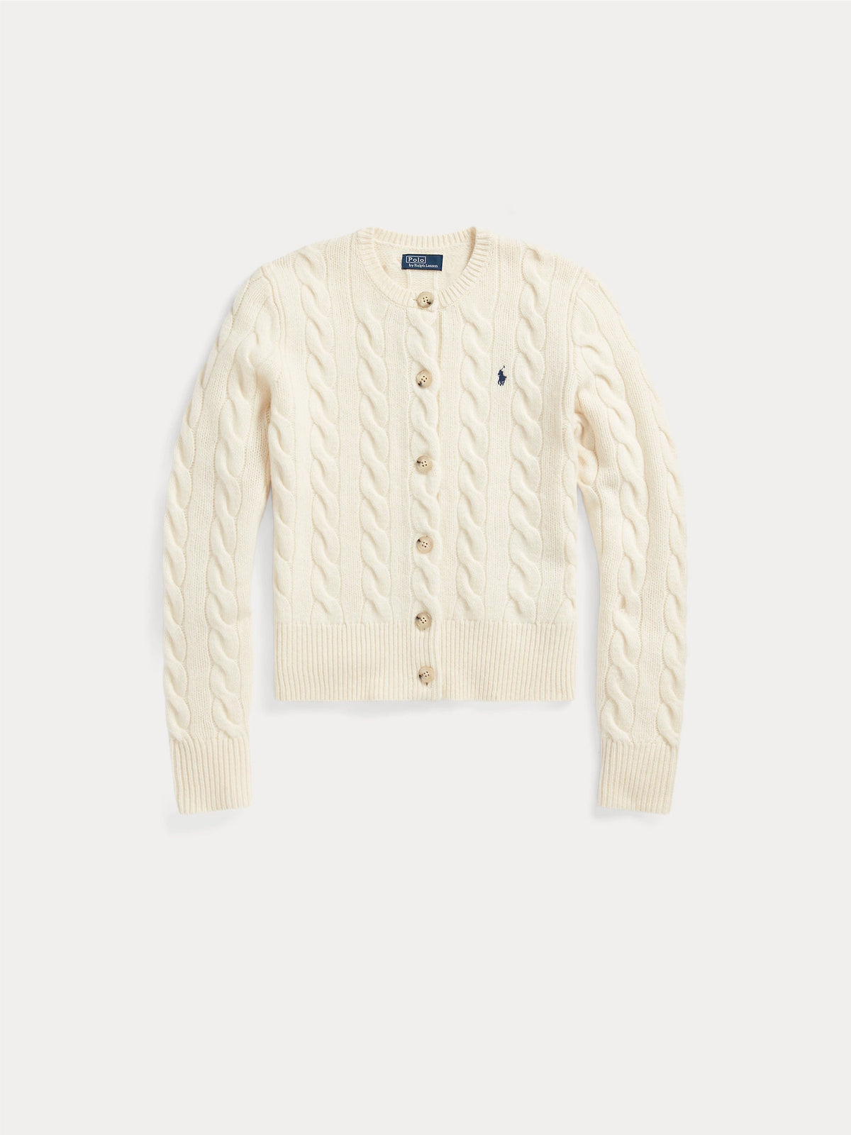 2026 New Arrival Cardigan a Trecce in Misto Cashmere Crema