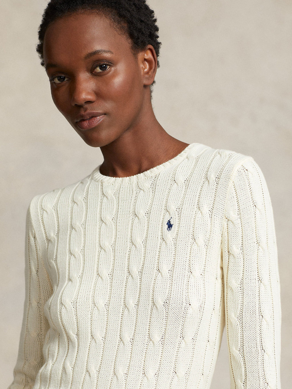 2026 New Arrival Maglia a Trecce in Cotone Crema
