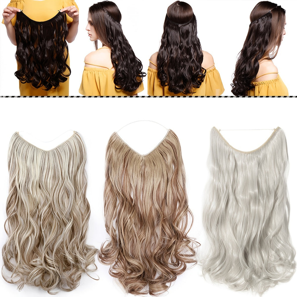Great sales Hair Extensions Invisible Hair Extensions Secret Hidden Wire Long Curly Hair Pieces For Women Synthetic