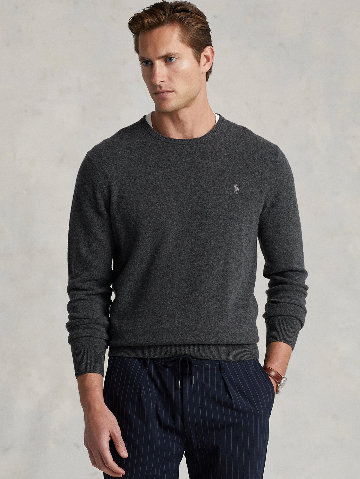 2026 New Arrival Maglia Girocollo in Lana Grigio Scuro