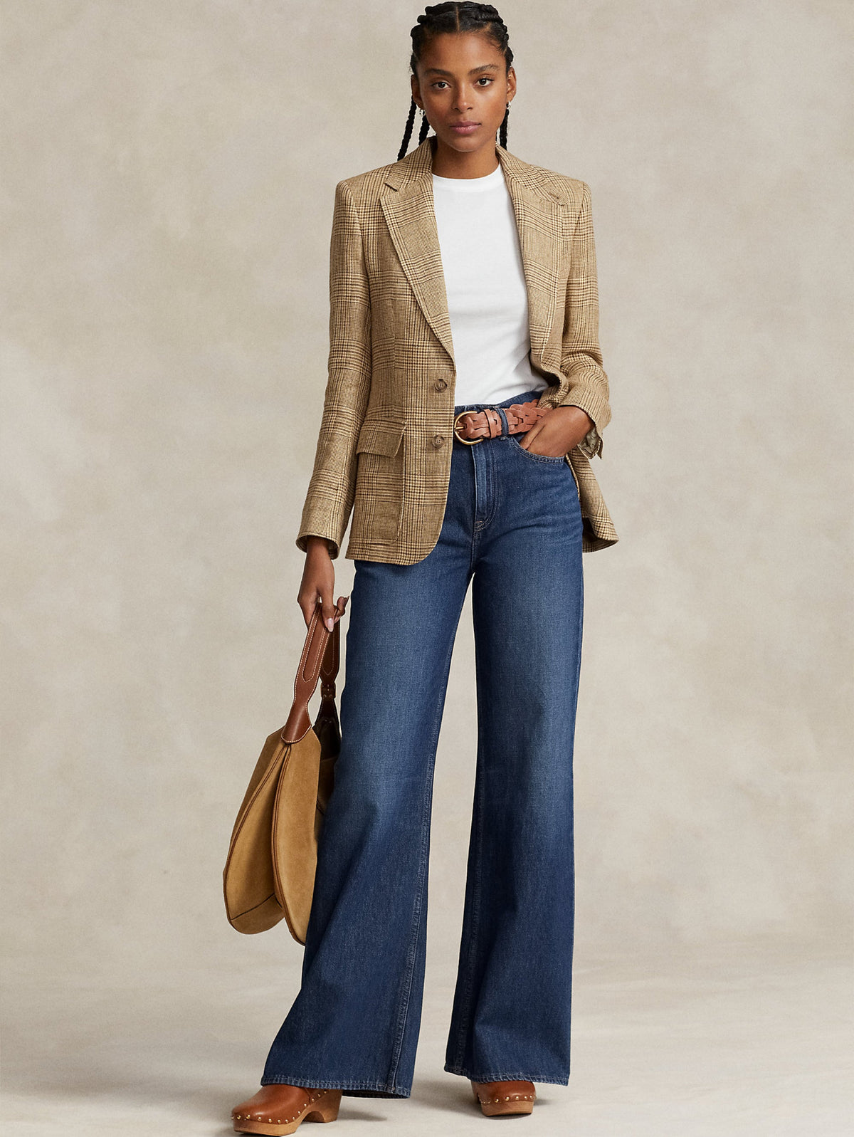 2026 New Arrival Jeans a Zampa con Vita Alta Blu Medio