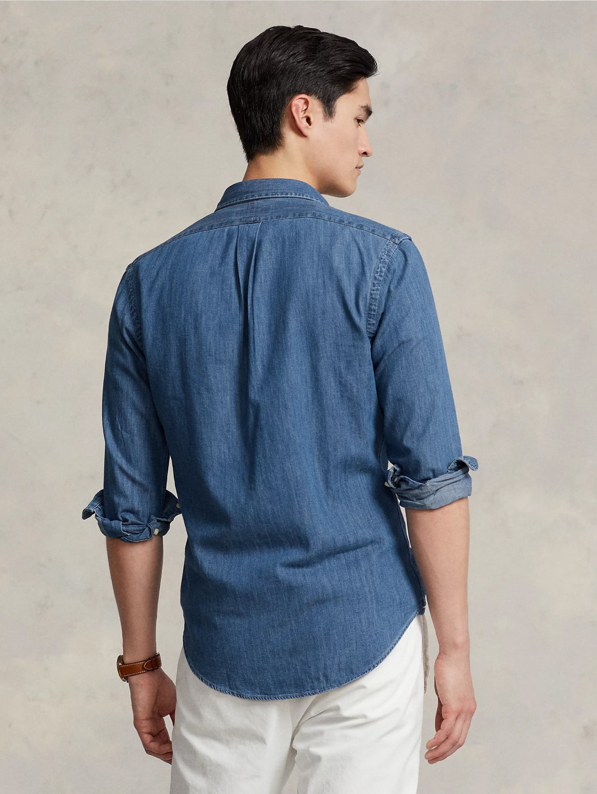2026 New Arrival Camicia in Denim Slim Fit Blu