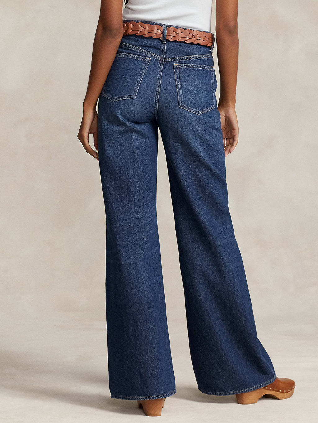 2026 New Arrival Jeans a Zampa con Vita Alta Blu Medio