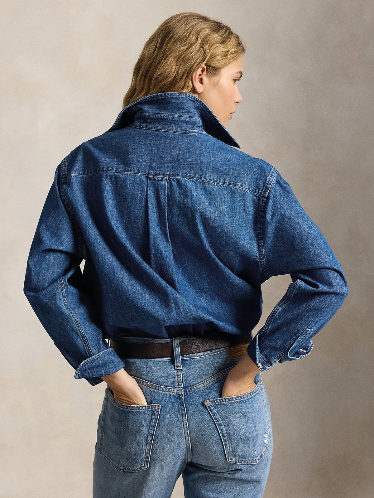 2026 New Arrival Camici in Denim con Taschino Indigo Blu