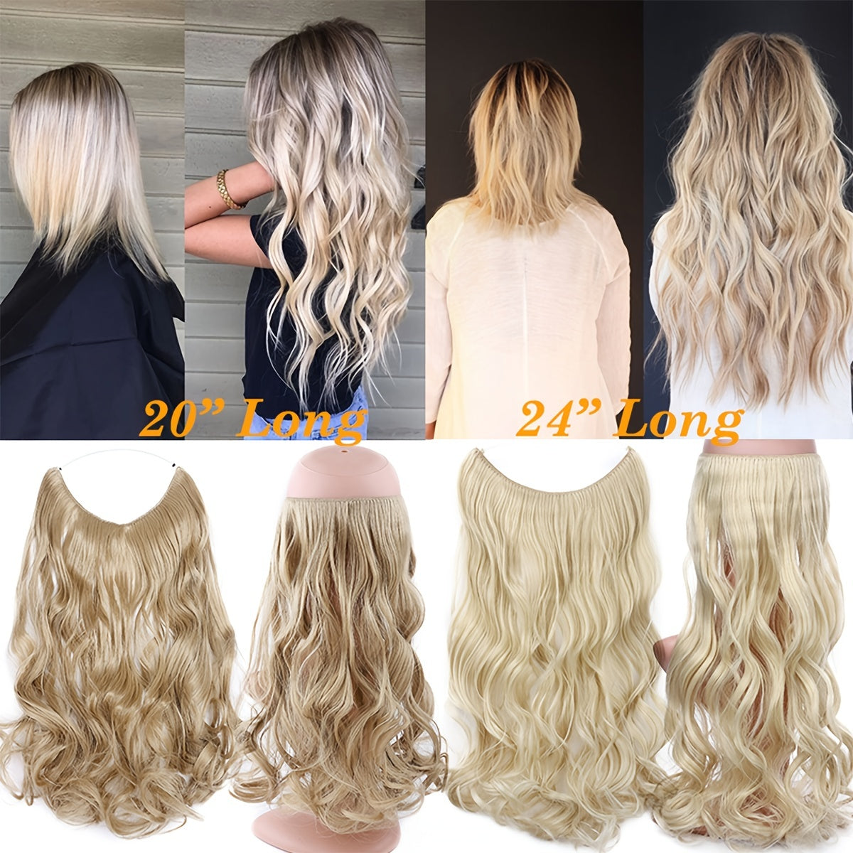 Great sales Hair Extensions Invisible Hair Extensions Secret Hidden Wire Long Curly Hair Pieces For Women Synthetic