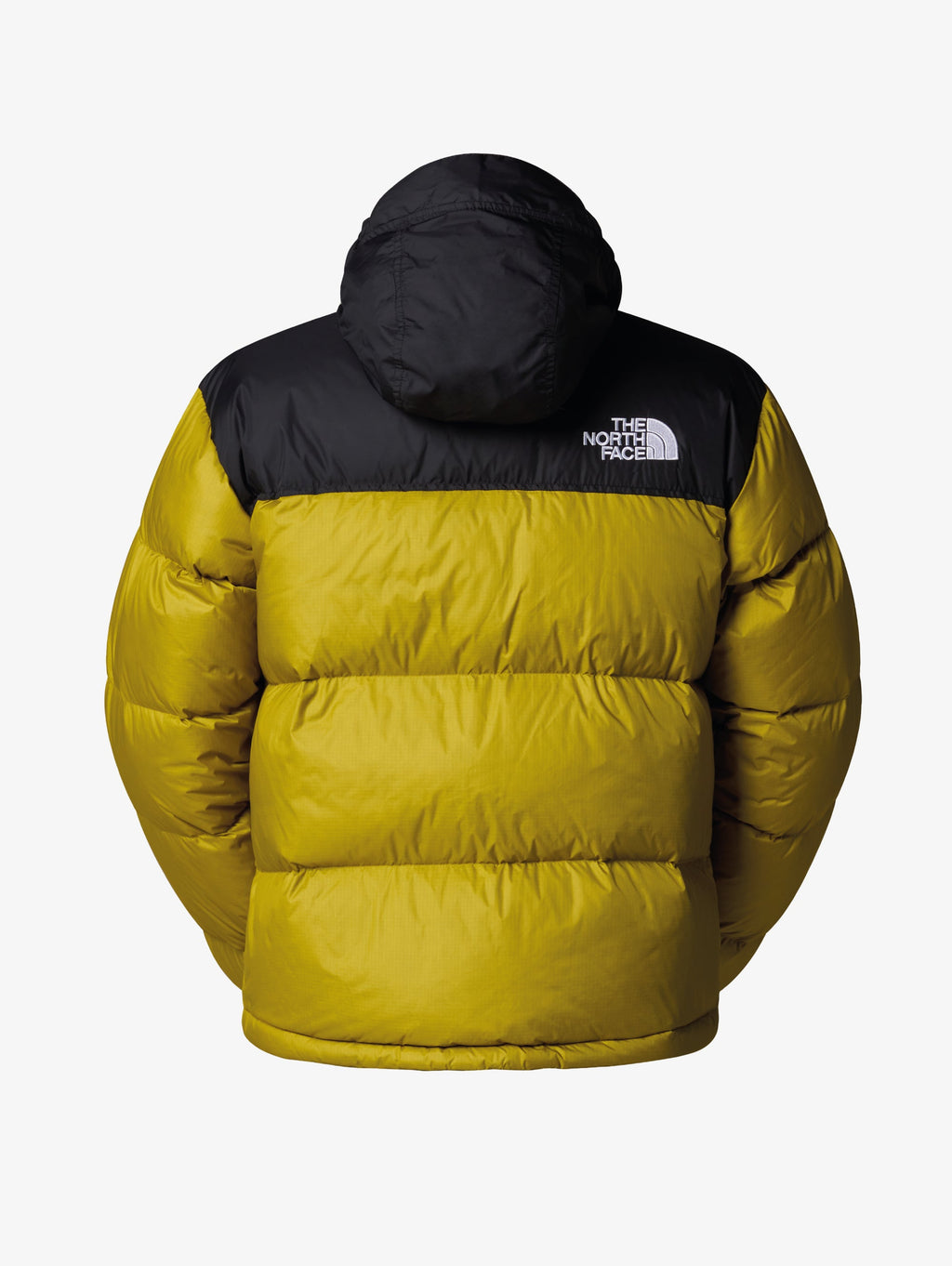 Giacca Retro Nuptse in Tessuto Ripstop Lucido Senape