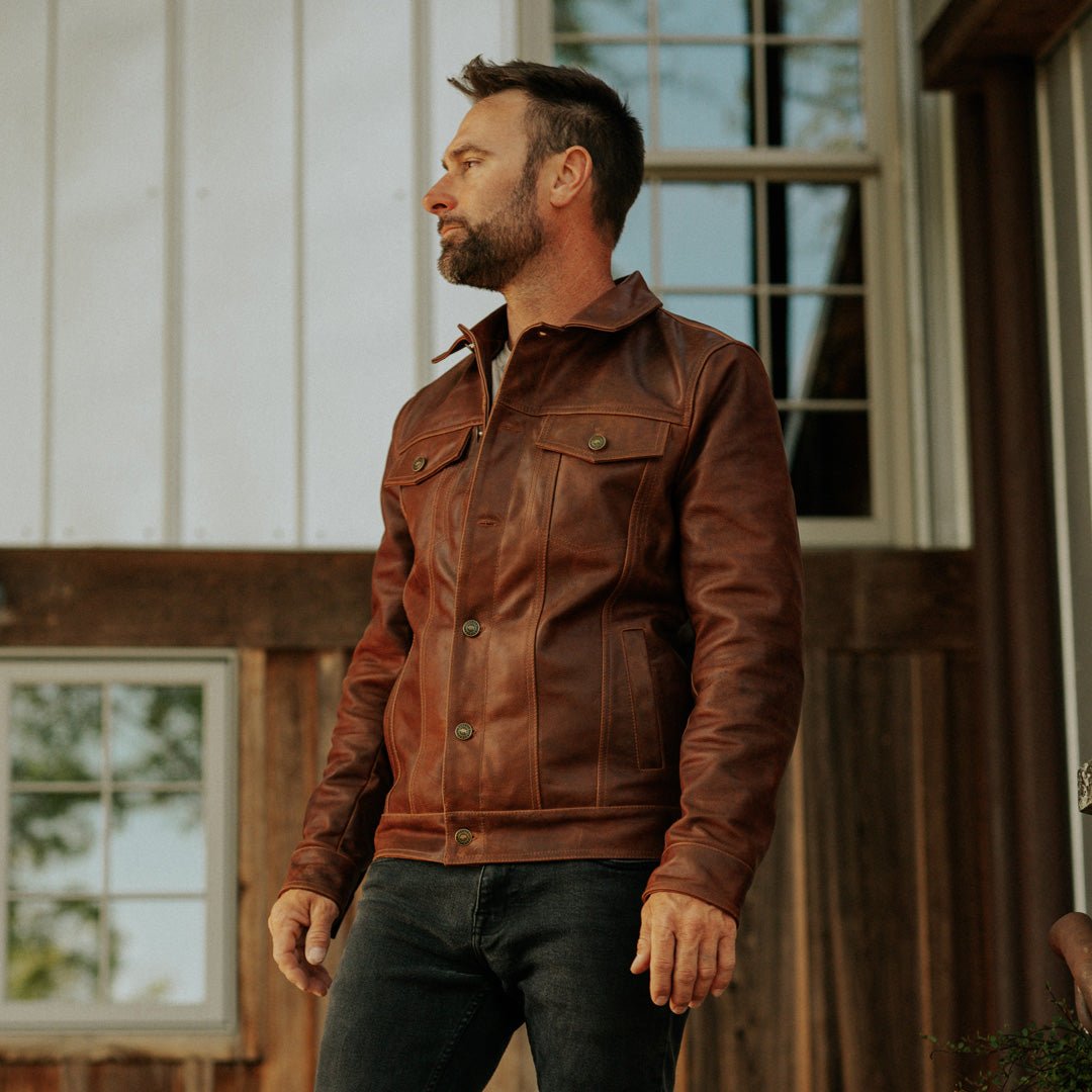 2026 New Arrival Driggs Leather Jacket | Cognac Brown