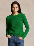 2026 New Arrival Maglia a Trecce in Misto Cashmere Verde Erba