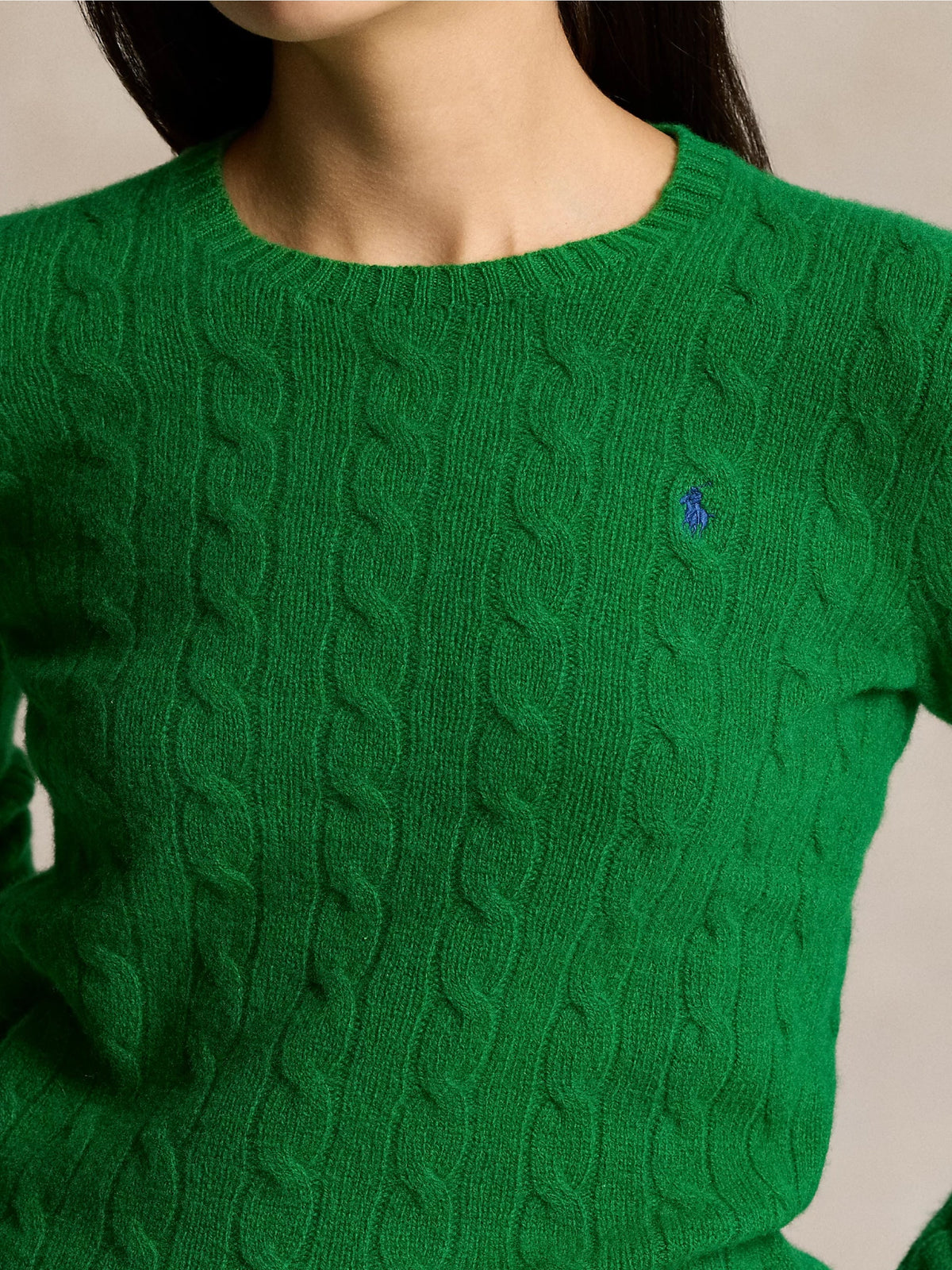 2026 New Arrival Maglia a Trecce in Misto Cashmere Verde Erba