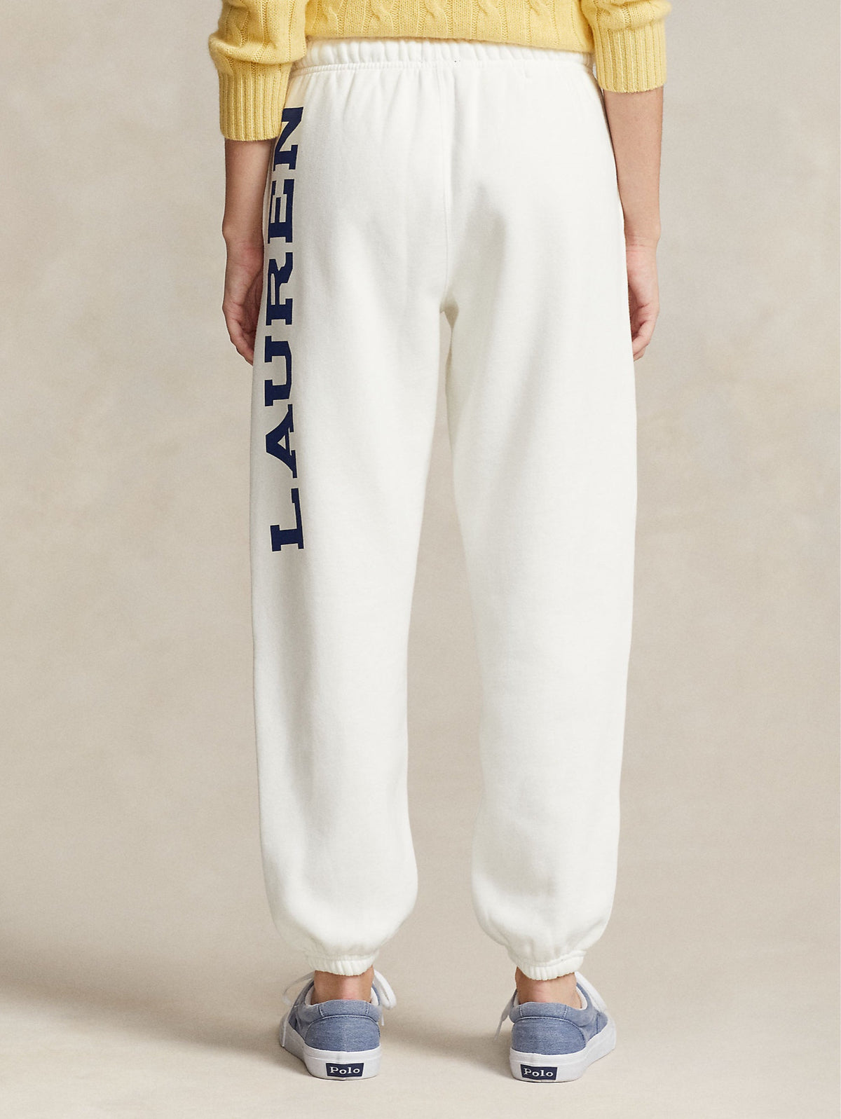2026 New Arrival Pantaloni da Jogging con Scritto Ralph Lauren Bianco