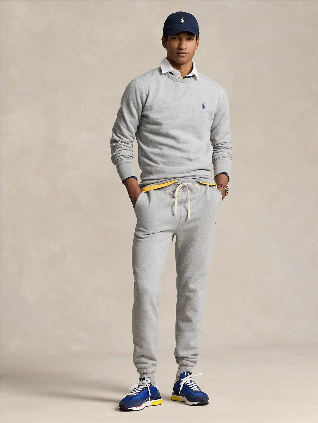 2026 New Arrival Felpa Girocollo in Misto Cotone Grigio