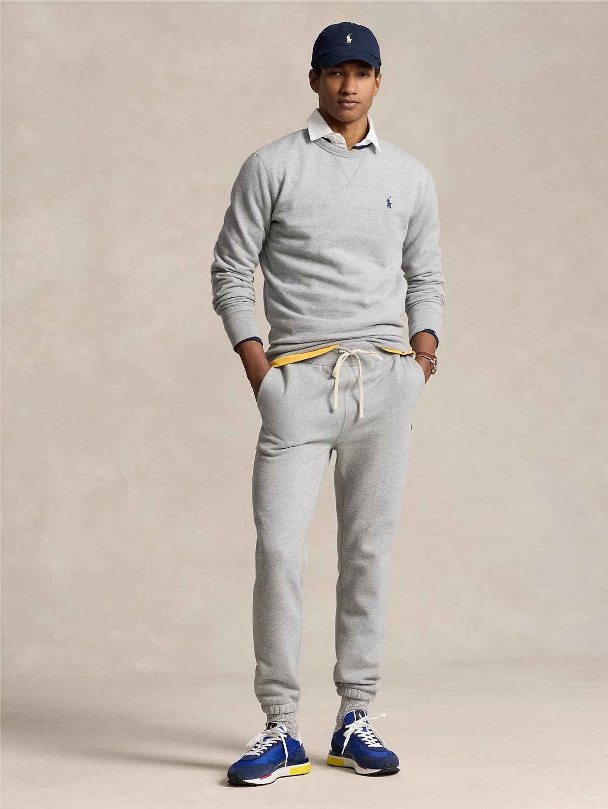 2026 New Arrival Felpa Girocollo in Misto Cotone Grigio