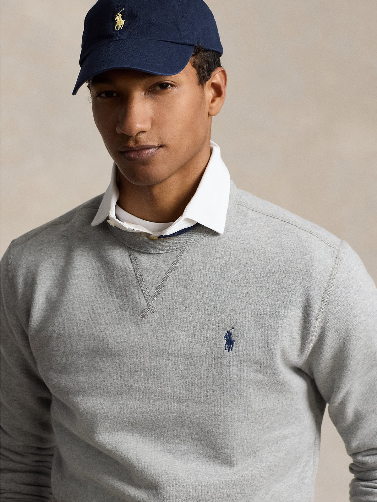 2026 New Arrival Felpa Girocollo in Misto Cotone Grigio