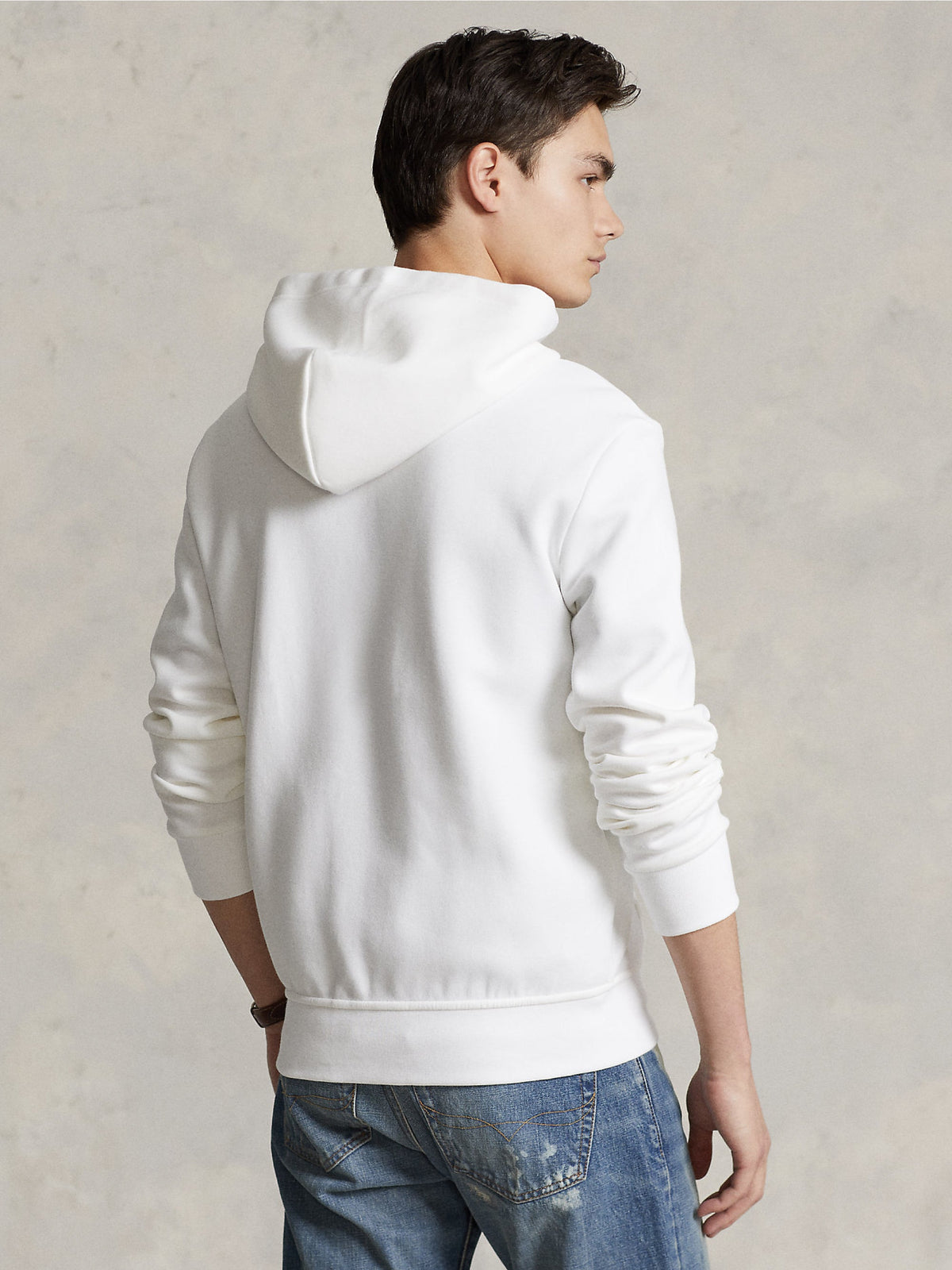 2026 New Arrival Felpa con Cappuccio e Zip in Maglia Doppia Bianco