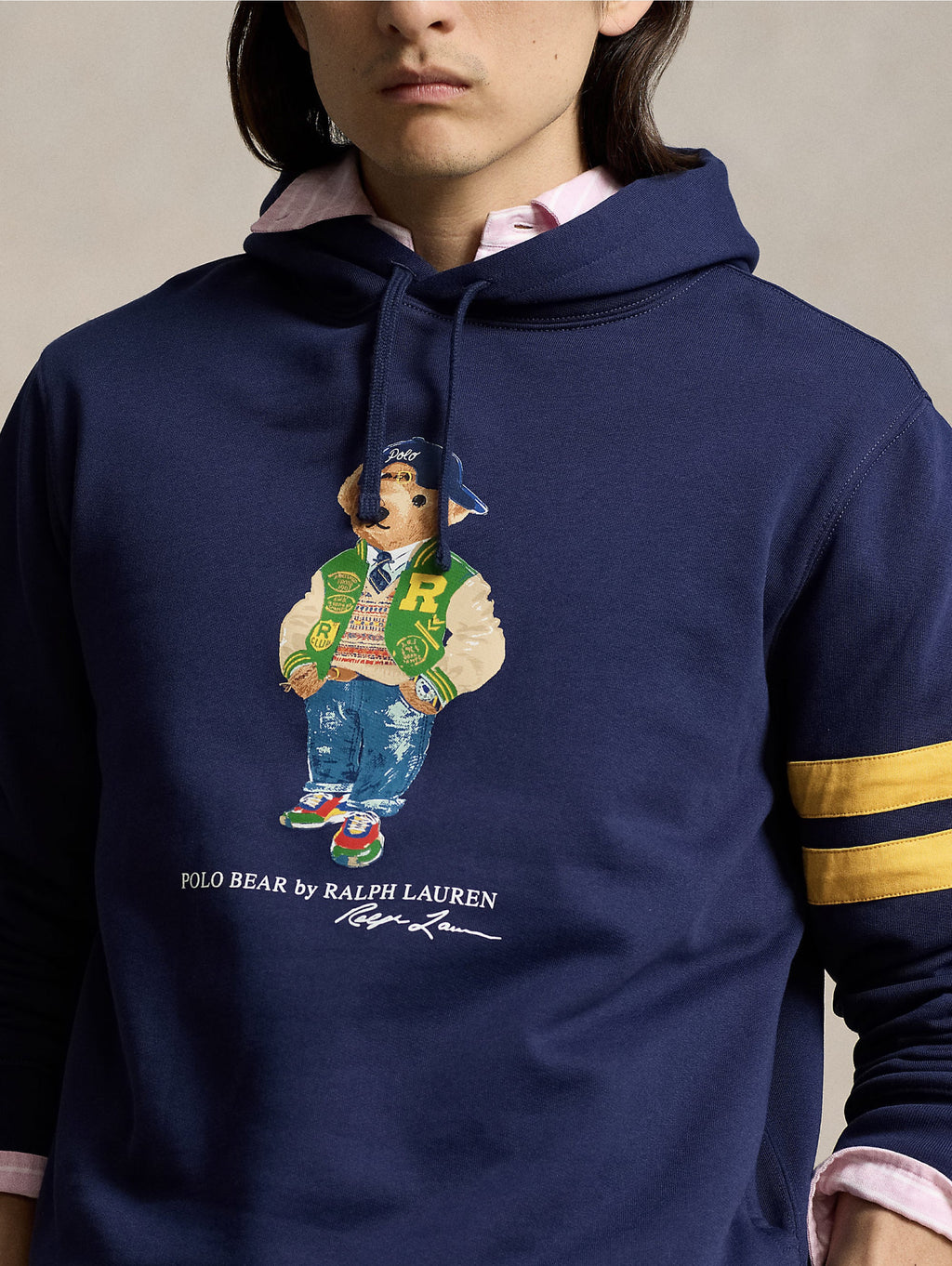 2026 New Arrival Felpa Polo Bear con Cappuccio Blu